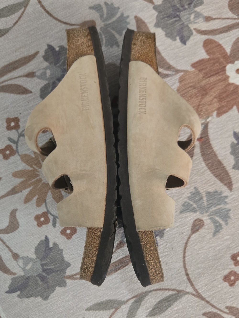 Birkenstock Florida Triple Strap Tan Sandcastle Nubuck Leather Size 40 9 - Picture 2 of 8